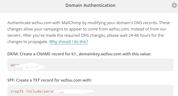 MailChimp做DNS解析记录