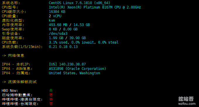 Oracle Cloud甲骨文CPU内存