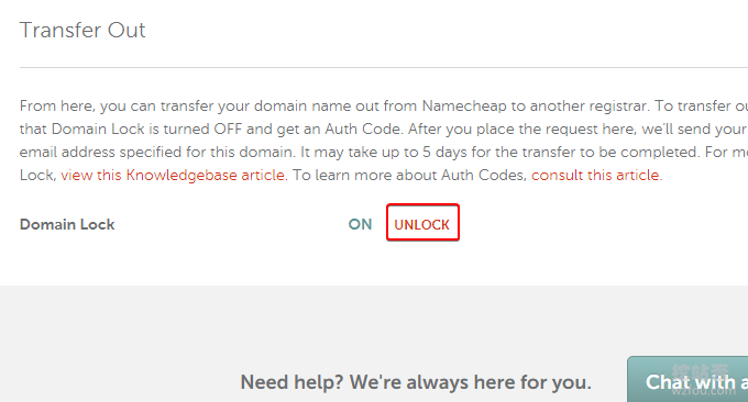 NameCheap点击解锁