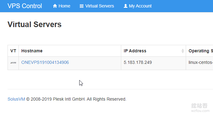 OneVPS VPS详细管理界面