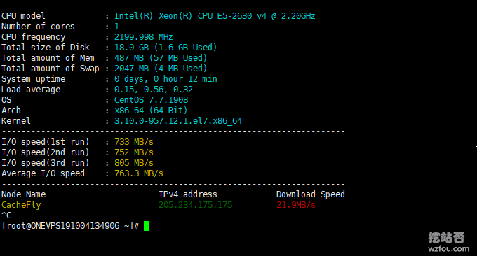 OneVPS VPS磁盘IO速度