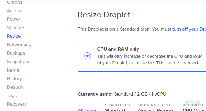 DigitalOcean VPS升级套餐