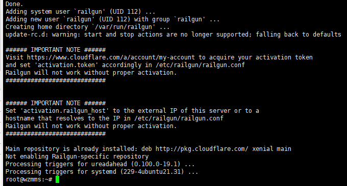 CloudFlare Railgun加速安装完成