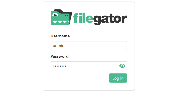 FileGator进入到页面