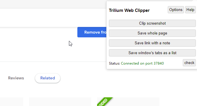 Trilium免费开源的笔记软件浏览器扩展